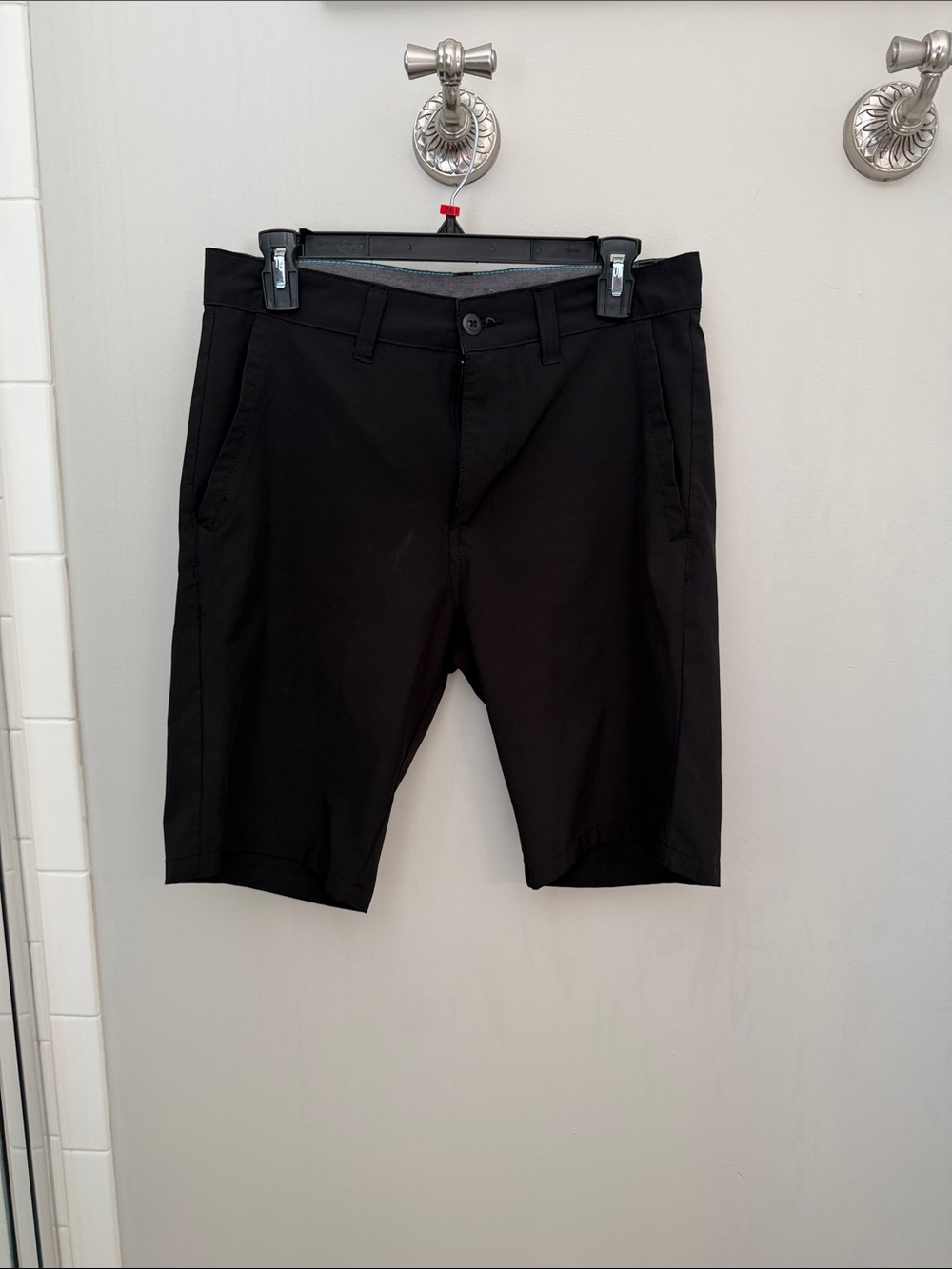 burnside Men's Black Flat-Front Casual Shorts